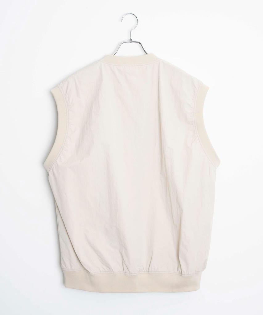WEGO Nylon Layered Short Sleeve Loose Street Size Beige Men's 2-Piece V-Neck Vest, T-Shirt, Fit, Style, Spring/Summer Outfit, Gift, Present,