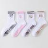 Harajuku Street Pilates Socks Breathable Cherry Embroidery Socks New Mid Tube Socks
