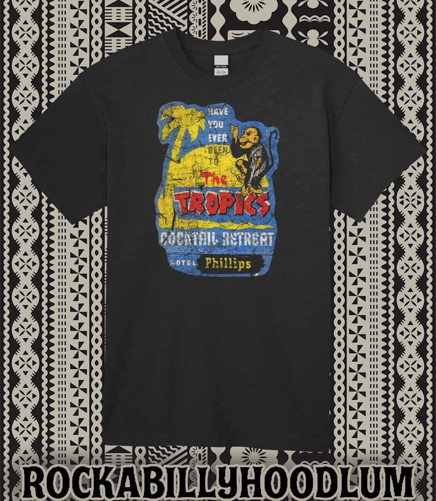 Ретро Тики Арт Футболка Футболка Кружка Бар Ресторан Тропики Отель Филипп Обезьяна 2XL