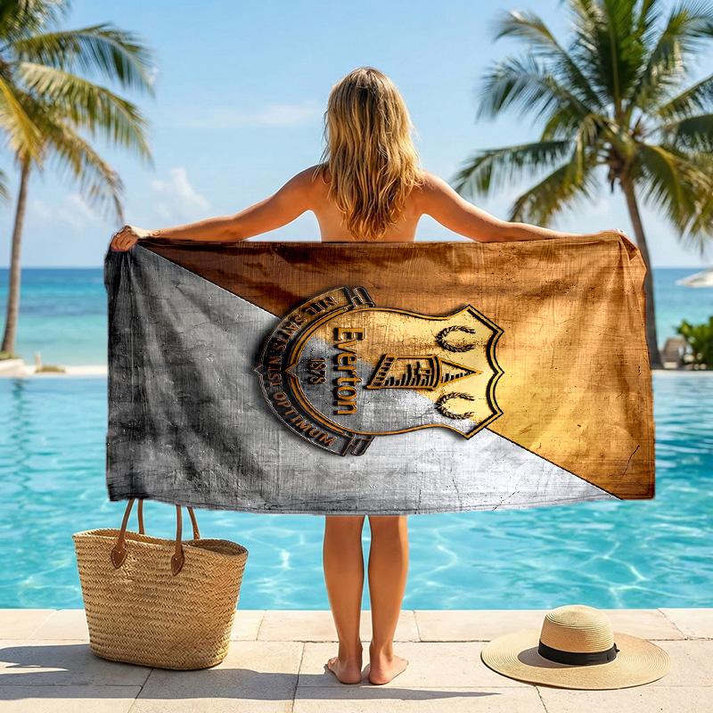 Asciugamano da Spiaggia Calcio Everton Morbido Microfibra Asciugamano Estivo Asciugatura Rapida Assorbente per Spiaggia Piscina Viaggio