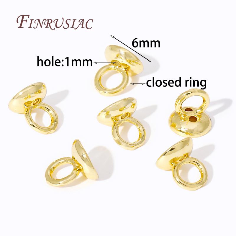10/20Pcs 18k Real Gold Plated End Cap For Jewelry,Crimp Beads,Jewelry Making Materials,Clam Shell Bead Tip,DIY Accessories