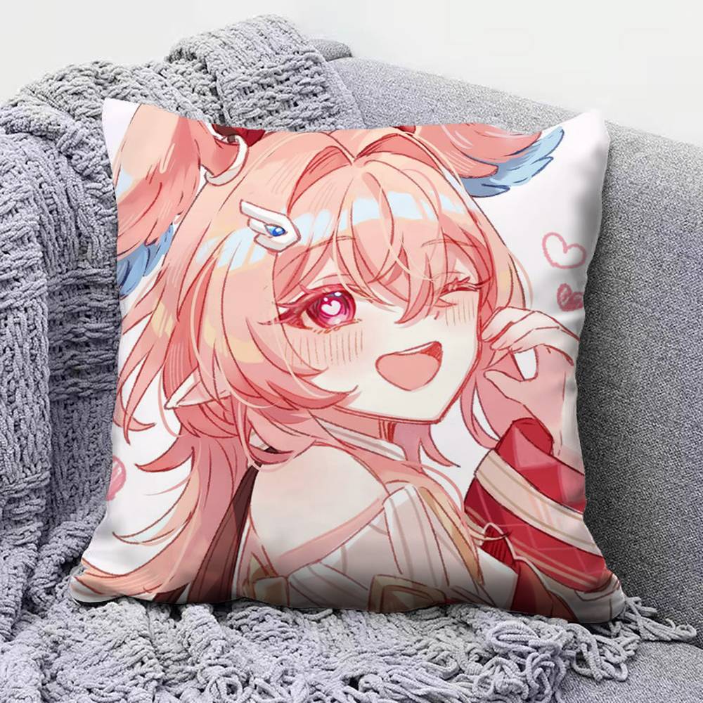 Linnea Cute Genshin Impact Home Sofa Cushion Covers and Aecorative Custom Pillow Covers
