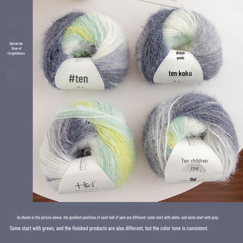 Farbverlauf Woll Langflor Garn Mützen- & Schal-Strickset