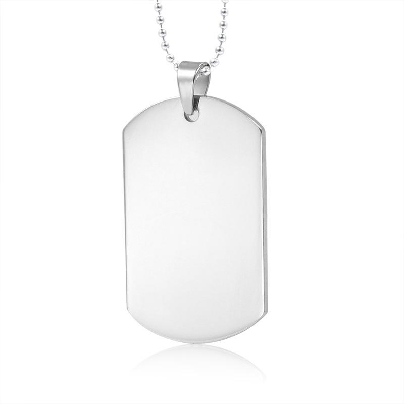 

Stainless Steel Tag Pendant Glossy Sweater Chain, Sweater Necklace, Lettering, Personalized Accessories Pn-004
