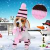 6Pcs/Set Cosplay Dressing Up Stripe Knitted Puppy Costume Pet Warm Hat Scarf Dog Socks Cat Clothes