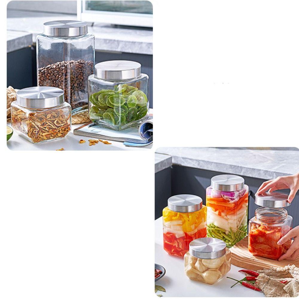 Large Capacity Sealed Glass Jar with Lid Kimchi Jar Miscellaneous Organizer Storage Can  Household
