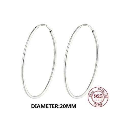 925 Sterling Silver Big Circle Stud Earrings for Women New Fashion Exaggerated Party Jewelry Gifts Prevent Allergy