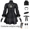 Anime Automata 2b Cosplay Costume Black Tone Dress With Gloves Headwear Yorha No. 2 Type B Halloween Party Outfits
