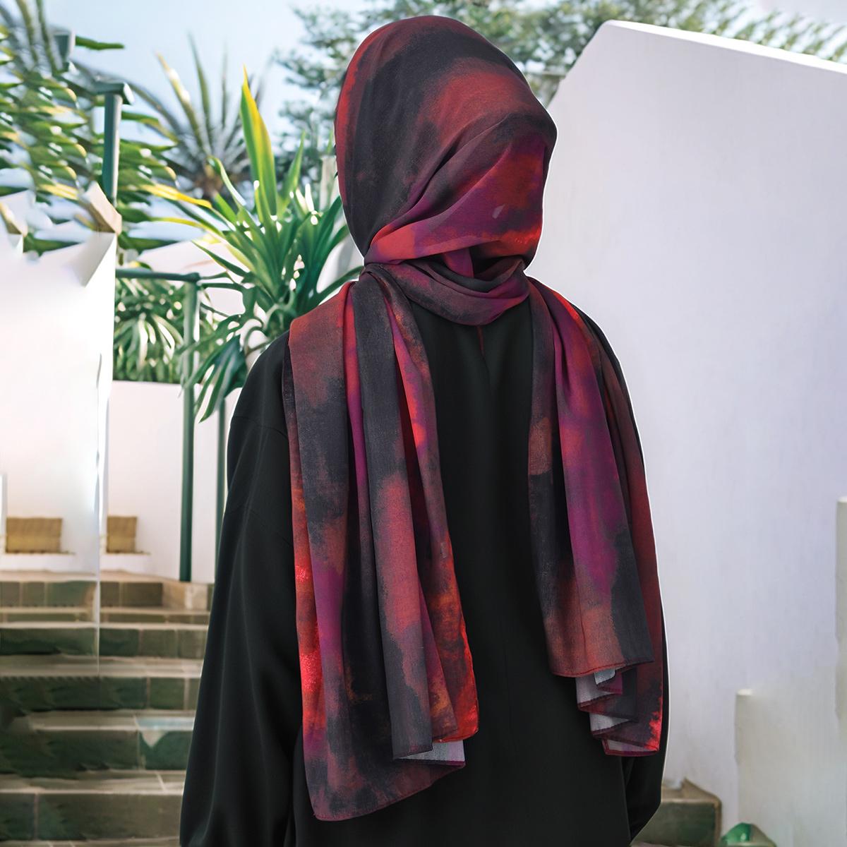 

Новый шифоновый хиджаб с принтом для женщин, градиентный галстук-дай, фолард, длинный шарф, новый дизайн, тонкий палантин, исламский, цветочный шифоновый платок