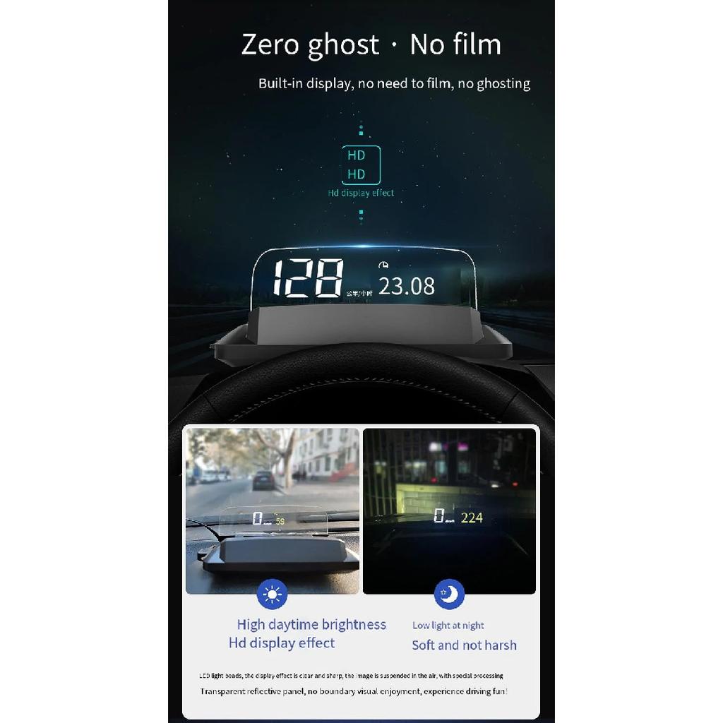H400S Head-Up Display Universal HUD Driving Computer OBD Speed Projector Fuel Mileage Alarm Car Accessories