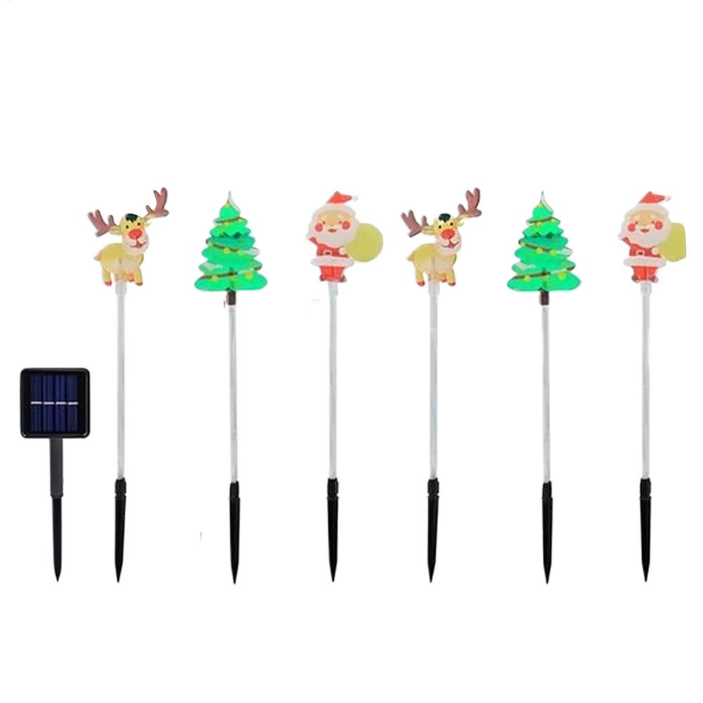

Solar Christmas Lights Reindeer Yard Stake Outdoor Waterproof LED Decor for Garden Lawn Patio Festival Holiday Party Supplies