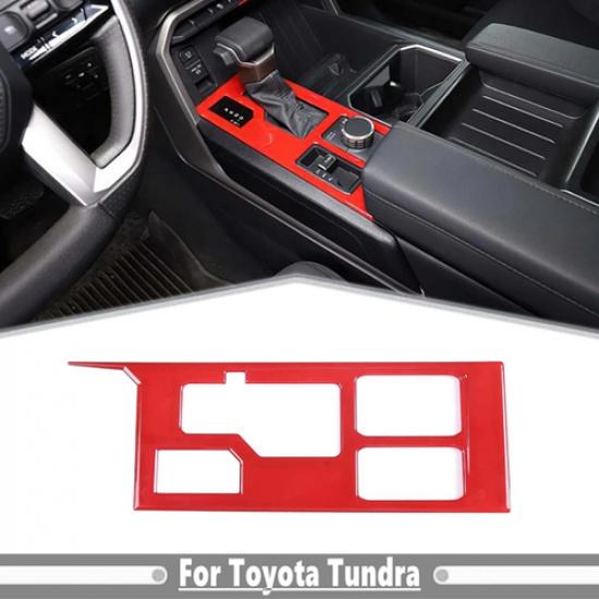 For Toyota Tundra -2025 ABS Red Interior Gear Shift Panel Frame Cover Trim