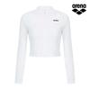 Alena Initial Leisure Crop Zip-Up Rash Guard A4Bl1Pq03Wht