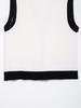 2025 Summer Color Block V-neck Knit Vest with Metal Button Embellishments