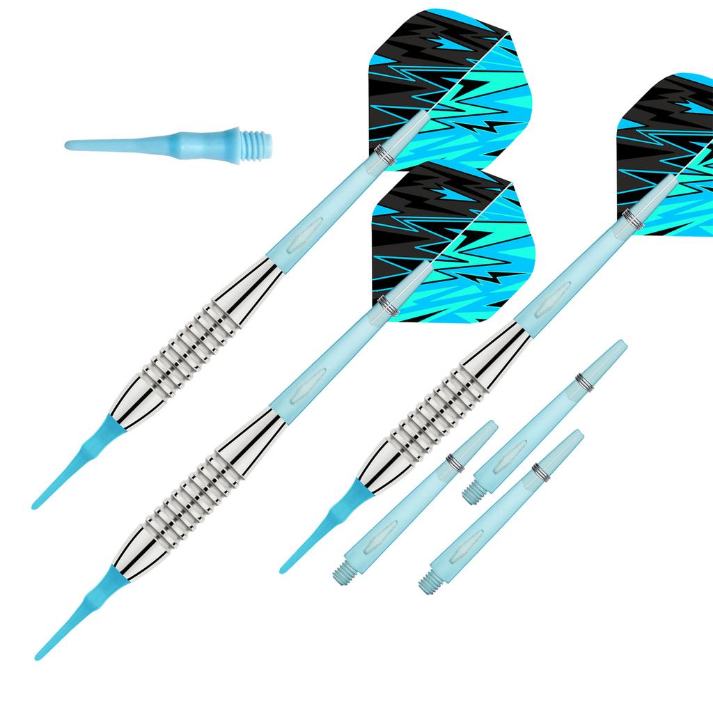 3 Pack Plastic Tip Dart, Not Easy to Break and Bend Professional 18g Soft Tip Dart with Plastic Shafts and Carrying Bag