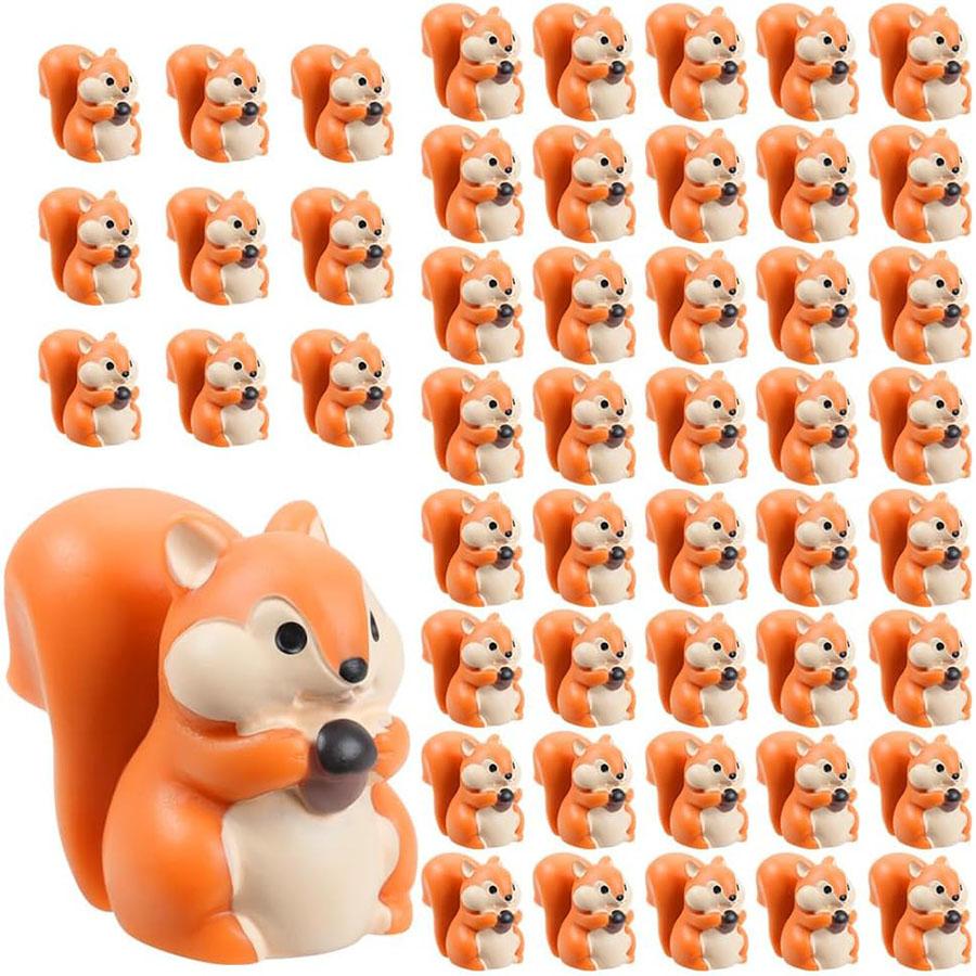5/10Pcs Mini Squirrel Figurines Mini Resin Animal Miniature Figurines For Diy Fairy Garden Glass Container Potted Plant Decor