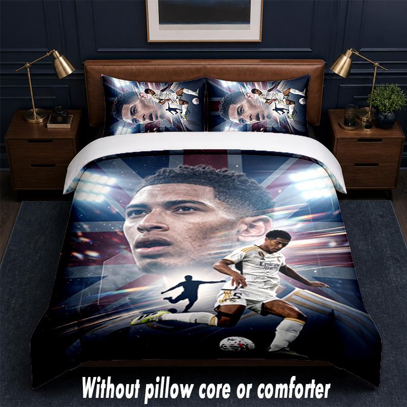 Set Biancheria da Letto Design Jude Bellingham 1 Copripiumino + 2 Federe Morbido Traspirante Biancheria da Letto per la Casa