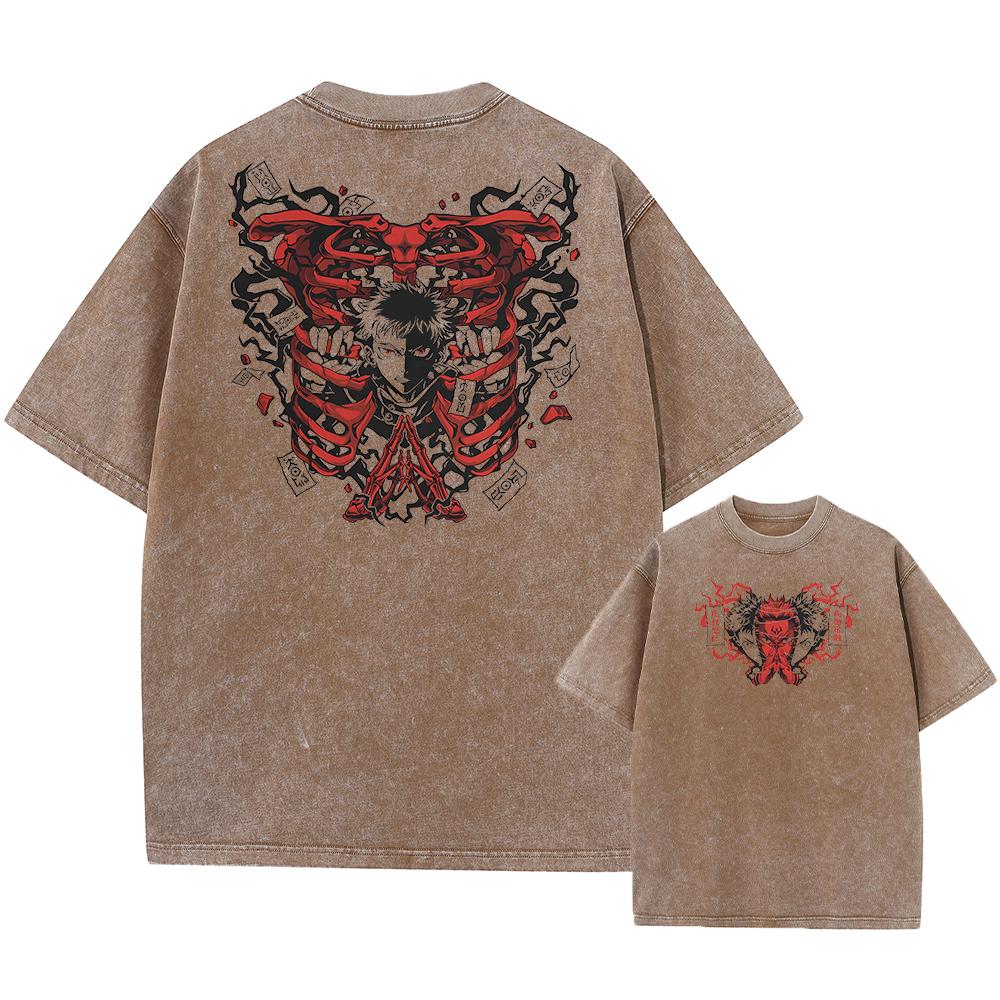 Anime Jujutsu Kaisen Streetwear Harajuku T-Shirt Print T-Shirt Herren Sommer Kurzarm T-Shirt Baumwolle Lockere Oberteile Tees
