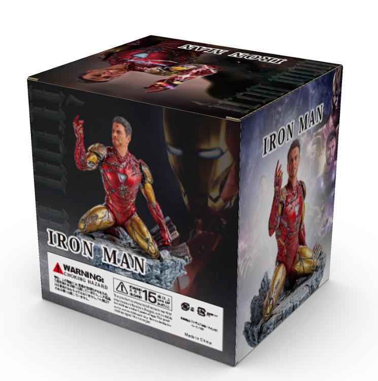 

The Avengers Endgame Anime Figure Iron Man Mk85 Snap Your Model Dolls Gk Kneeling Statue Collection Decoration Birthday Toys Gif with box