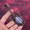 Purpurite Gemstone Pendant Copper Wire Wrapped Pendant Guitar Handmade Pendant