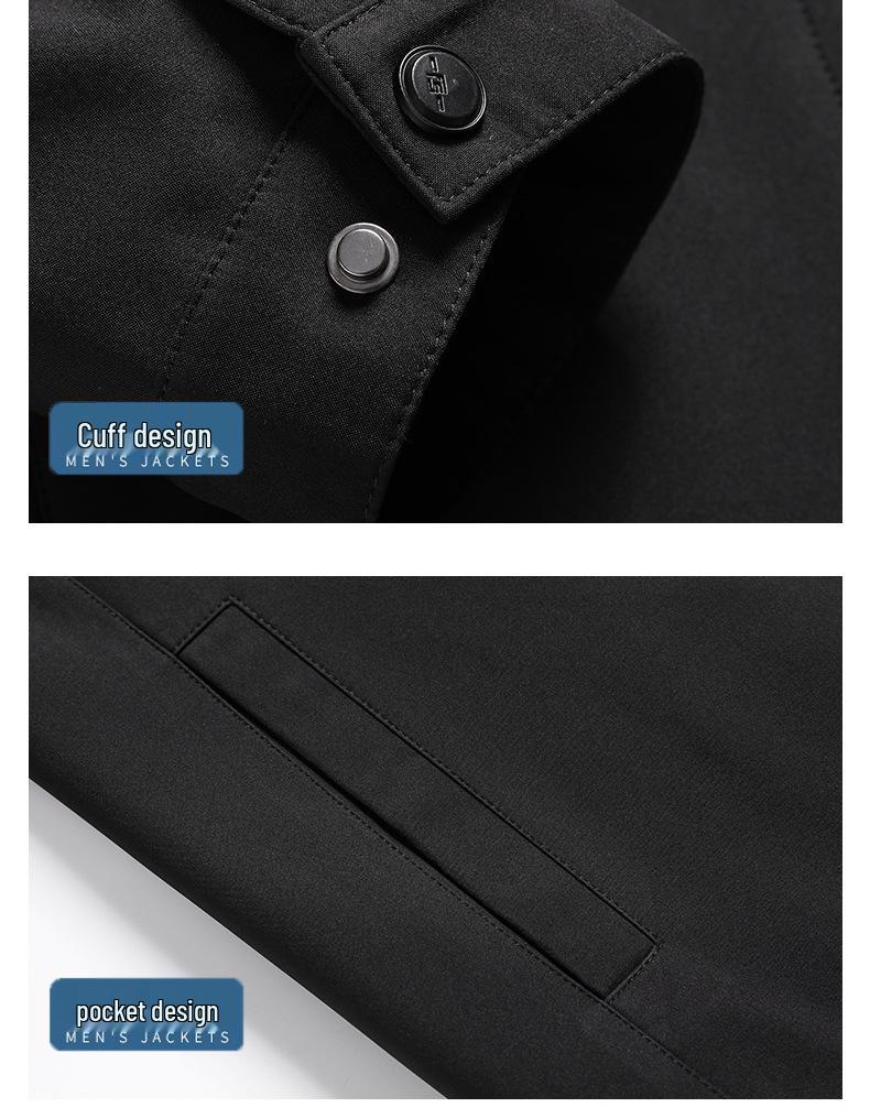 Men's Spring & Autumn Turn-Down Collar Jacket for Ages 40-80 - Stylish Business Suit for Mature Gentlemen