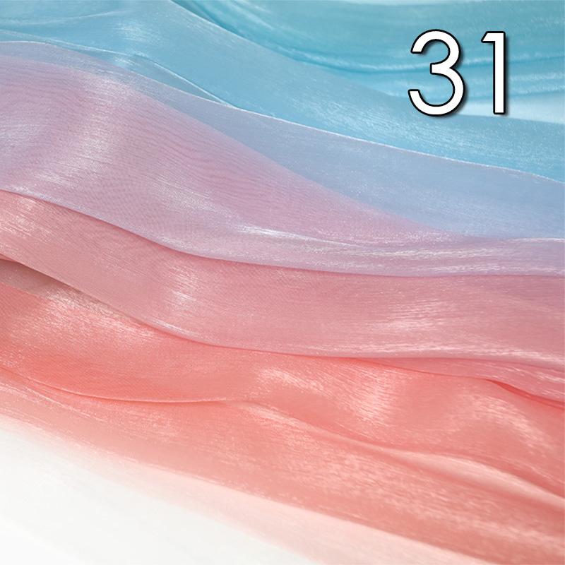 1/2/5 Meter 30D Rainbow Gradient Color Chiffon Fabric Organza Tulle Fabric For Diy Ancient Style Hanfu Silky Dress Stage Garment