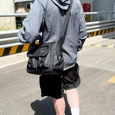 Große Kapazität Herren Umhängetasche wasserdichte Pendler Umhängetasche Oxford Volltonfarbe Messenger Bag