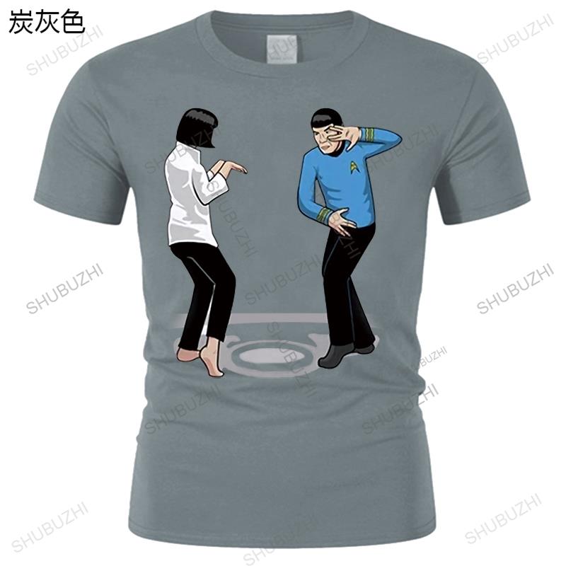 Male Black Tshirts  Cotton Print Mens Summer Oneck Tees Mens Pulp Fiction Dance Short Sleeve Tshirts Euro Size