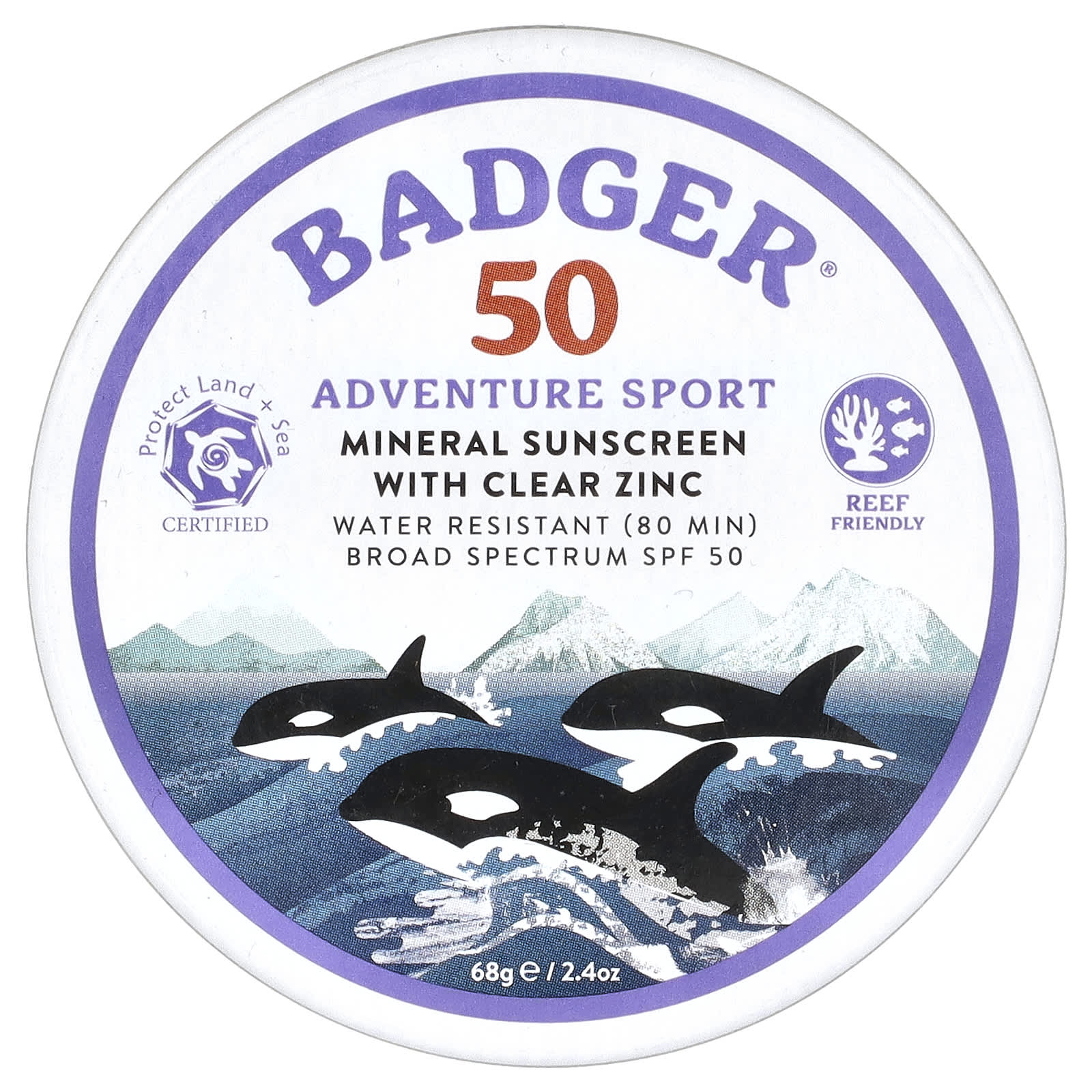 

Adventure Sports, Mineral Sunscreen, Pure Zinc, Spf 50, Fragrance Free, 68G(2.4Oz)