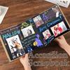 Mini Leather Paper Photo Album With Accordion Design 34 Foldable Pages And Elastic Tie For Secure Photo Storage