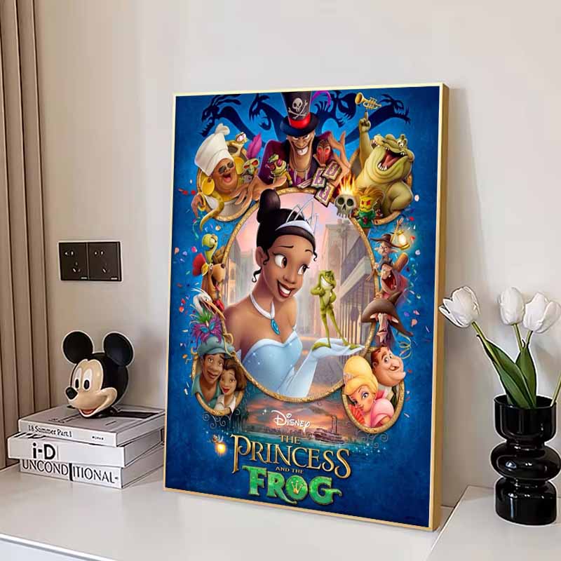 Disney Diamond Painting: Creative Poster of All Characters from The Princess and the Frog Cute Cartoon Cross Stitch Set 5D DIY Home Decor