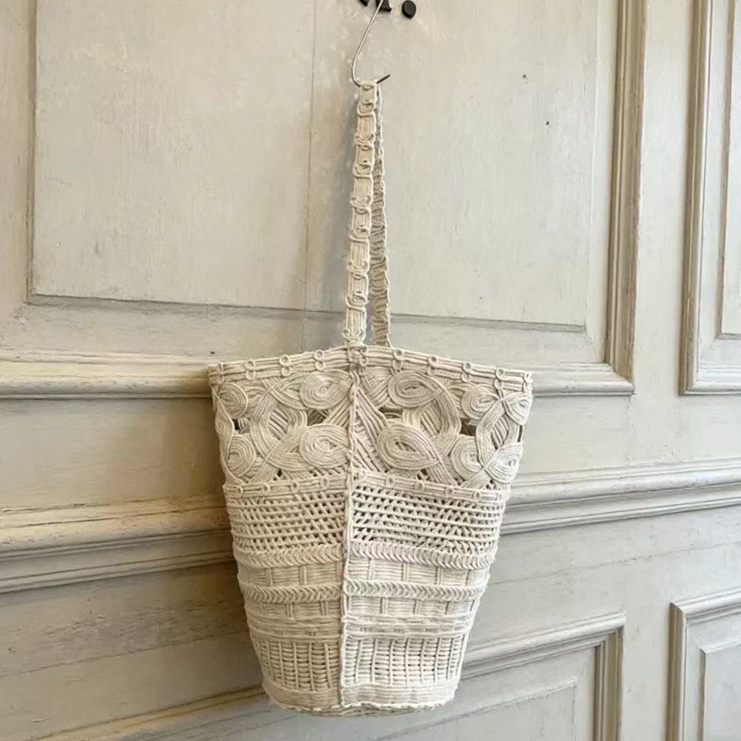 Плетеная сумка-тоут с вырезами Пляжная Модная Ретро Большая Вместимость На плечо