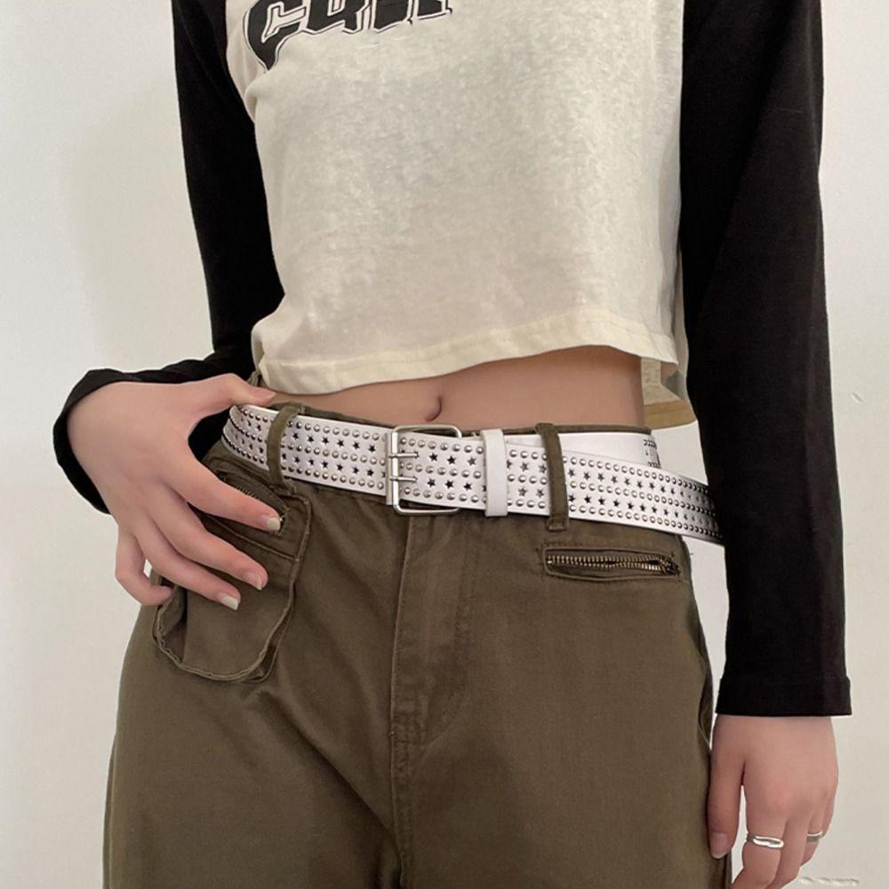Grommet Hole Star Hole Rivet Y2K Style Belts Men Waist Belts Women Waist Belts Korean Waistbands