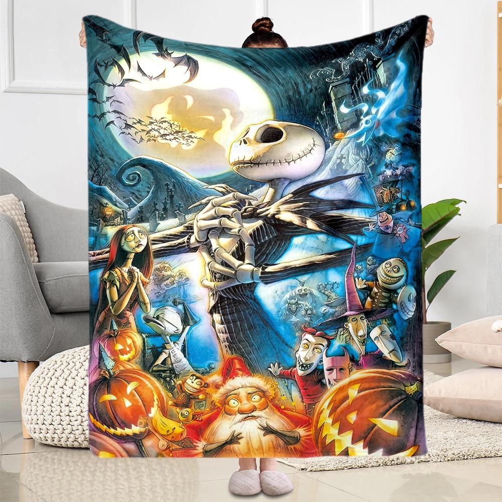 Christmas Nightmare Blanket Warmthful Decor Perfect for Seaside Livingroom Picnics for All Occasions Modern Gift for Travel Home Birthdays