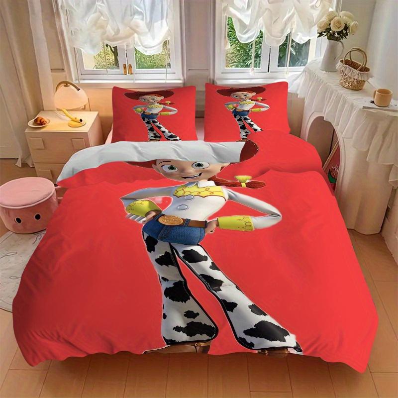 3pcs Jessie Cowgirl Bedding Set 1 Soft Quilt Cover + 2 Pillowcases, Machine Washable Suitable for All Seasons D045