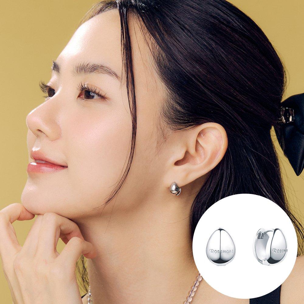 [Rosemont] Silver Drop One-Touch Earrings Polka Ra25B04A