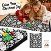 Christmas Coloring Tablecloth with Color Markers, DIY Gift for Kids Family Holiday Activity