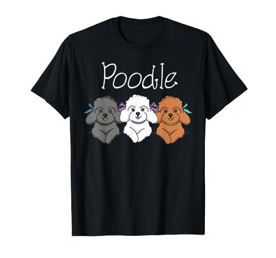 Love Poodles Funny Cartoon Poodle Owner Gift Design T-Shirt