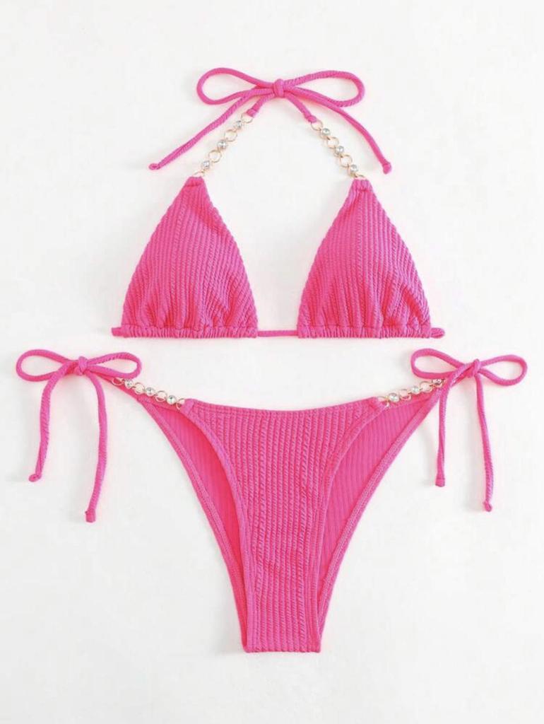 2024 European & American Sexy Lace-Up Halter Bikini Swimsuit
