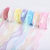 Iridescent 4cm Colorful Fishtail Yarn Ribbon for DIY Flower Gift Box Packaging