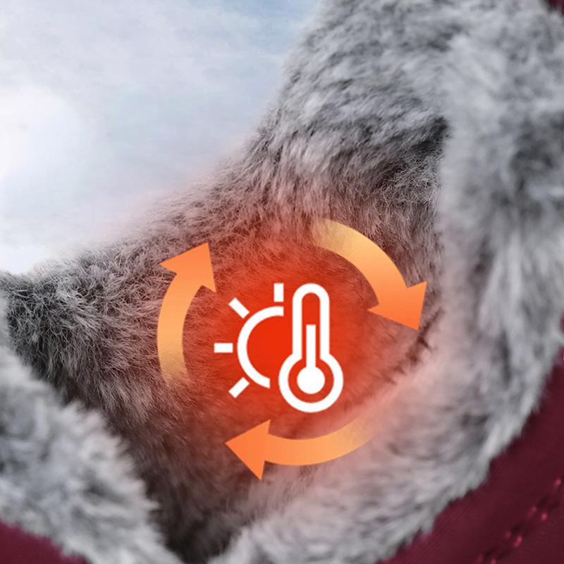 Bottes de neige imperméables pour femmes 2025 à enfiler Chaussures d'hiver chaudes épaisses en peluche pour femmes Extérieur Antidérapantes Chaudes Rembourrées en coton