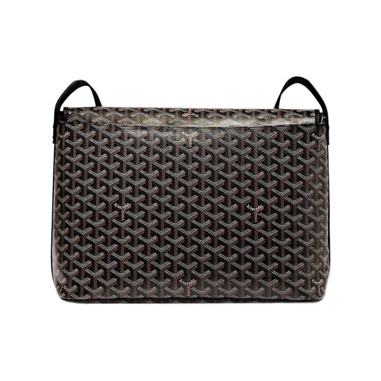 Goyard CAPETIEN Canvas With Leather Messenger Bag, Shoulder Bag, Crossbody Bag Medium Unisex Black CAPETIMMLTY-01CG01P