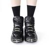 Punk Style Women Shoes Lace-up heel height 6CM Platform Shoes Woman Rock Boots Metal Decor Woman Sneakers