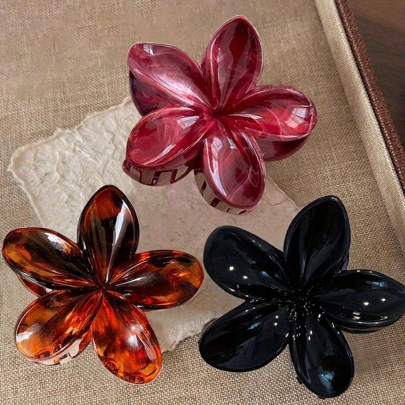 Women 8cm/3.15 Inch Pink, White, Blue Flowe, Elegant, Minimalist Style, Sonytail, Bun, Face Washing, Makeup, Outfit Matching Summer Hair Claw Hair