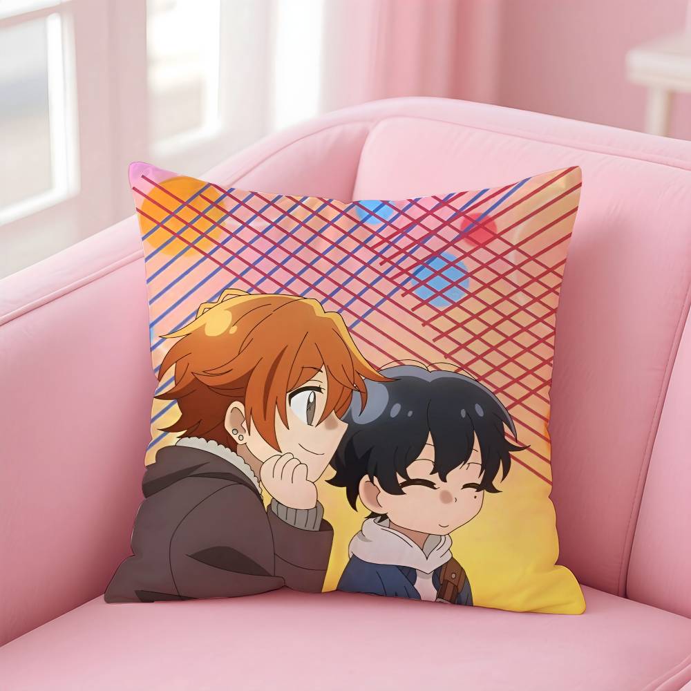 Anime BLSS-Sasaki And M- Miyano Pillow Case Comfort Sofa Bed Silky Elegant Invisible Zipper Custom Decorative Cushion Cover