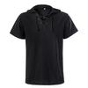 Men's Halloween Costume with Ruffled Collar - Steampunk Short Sleeve Hoodie