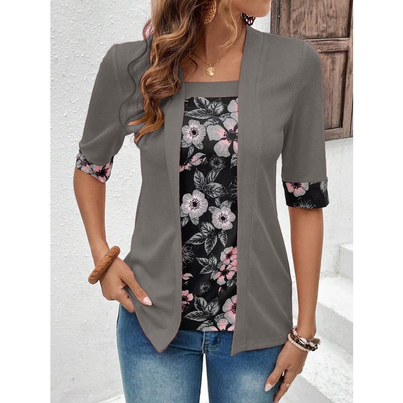 IHUASU Women's Fashion Casual Short Sleeve Blouses & Shirts