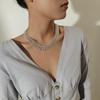 Mesh Design Exaggerated Cuban Chunky Chain Zinc Zinc Alloy Clavicle Chain Fashion Hip Hop Necklace  Summer