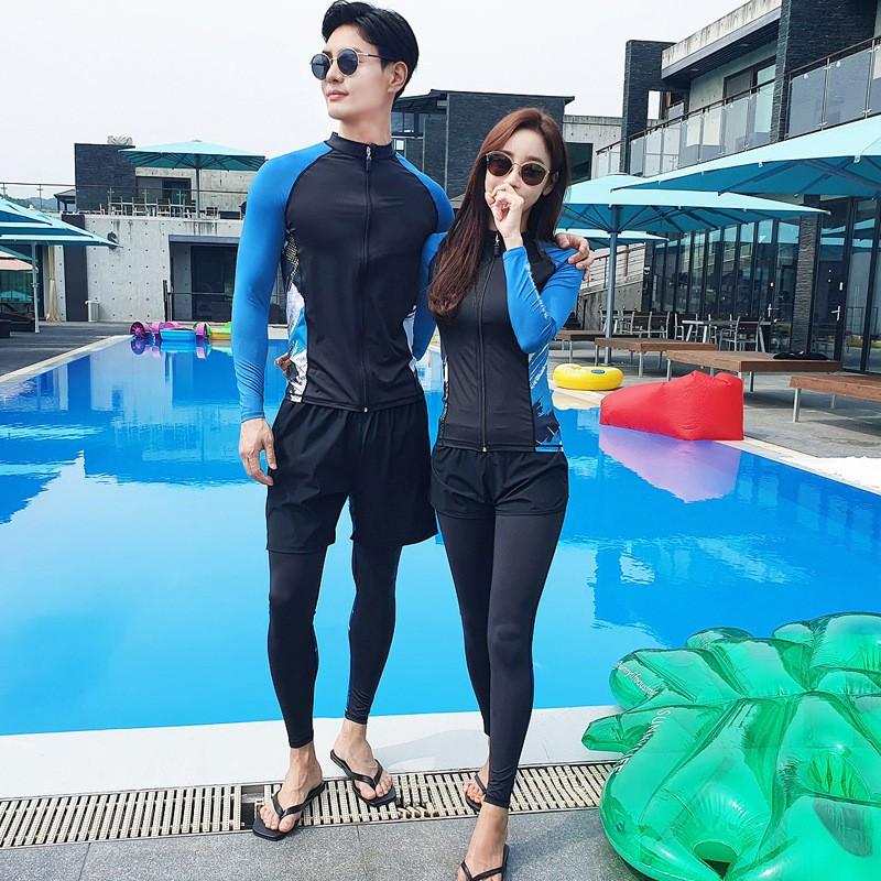 Unisex Quick-Dry Rash Guard Set Swimming Diving Snorkeling UV Protection Long Sleeve Swimwear