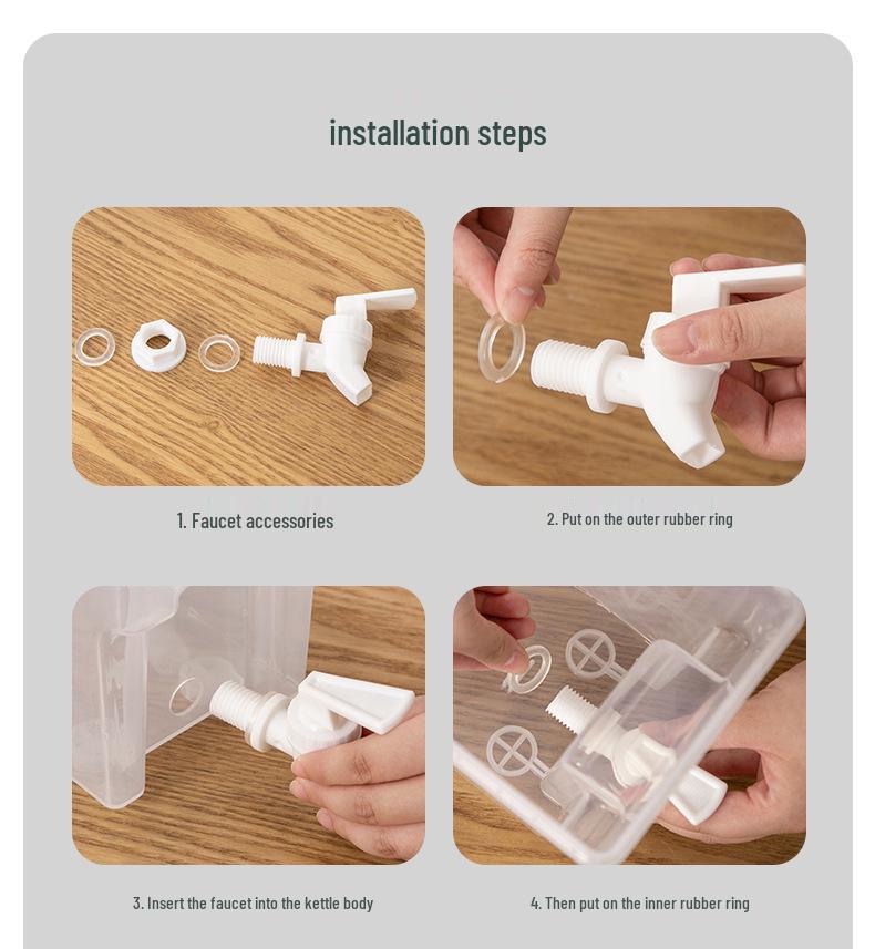 Velkokapacitní konvice na studenou vodu odolná vůči vysokým teplotám s kohoutkem na džus, čaj a vařenou vodu